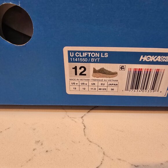 Hoka One One Men Clifton LS Barley Oat Milk 1141550-BYT Running Casual Shoes 12 - Picture 9 of 12